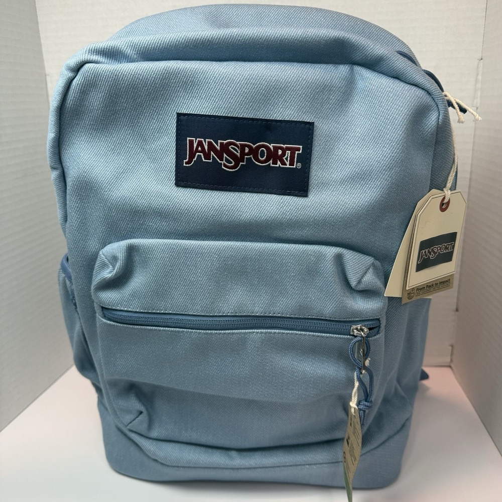 JanSport Cross Town Plus Remix Backpack Light Denim 15in Laptop Sleeve JS0A85VJ